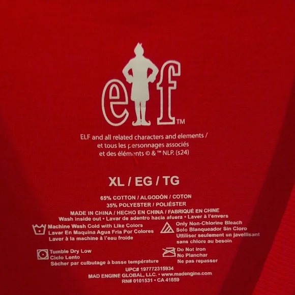 Festive Men's Elf Christmas Pajamas Sz. XL NWT - Picture 2 of 5